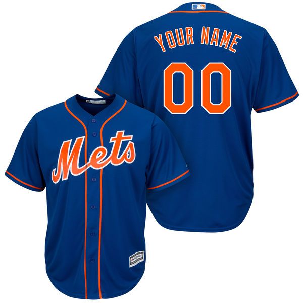 Men New York Mets Majestic Royal  Blue Cool Base Custom MLB Jersey->customized mlb jersey->Custom Jersey